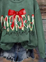 Women Christmas Crew Neck Printing Casual Spring/Fall Long Sleeve Sweatshirt