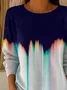 Women Abstract Printing Spring/Fall Casual Long Sleeve Crew Neck Sweater