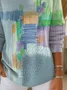 Women Abstract Printing Spring/Fall Casual Long Sleeve Crew Neck Sweater