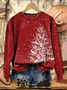 Women Christmas Crew Neck Printing Casual Spring/Fall Long Sleeve Sweatshirt