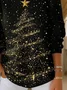 Women Christmas Printing Spring/Fall Casual Long Sleeve Crew Neck Sweater