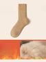 Winter Fleece-lined Thick Wool And Cashmere Warm Mid-calf Cotton Socks
