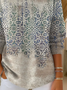 Women Abstract Printing Spring/Fall Casual Long Sleeve Crew Neck Sweater