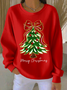 Women Christmas Crew Neck Printing Casual Spring/Fall Long Sleeve Sweatshirt