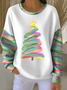 Women Christmas Crew Neck Printing Casual Spring/Fall Long Sleeve Sweatshirt