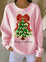 Women Christmas Crew Neck Printing Casual Spring/Fall Long Sleeve Sweatshirt