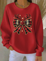 Women Christmas Crew Neck Printing Casual Spring/Fall Long Sleeve Sweatshirt