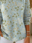 Women Floral Printing Spring/Fall Casual Long Sleeve Crew Neck Sweater