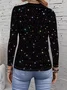 Women Christmas Long Sleeve Tee T-shirt Crew Neck Printing Casual Spring/Fall Graphic Tee Top