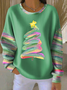 Women Christmas Crew Neck Printing Casual Spring/Fall Long Sleeve Sweatshirt