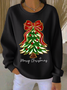 Women Christmas Crew Neck Printing Casual Spring/Fall Long Sleeve Sweatshirt