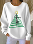 Women Christmas Crew Neck Printing Casual Spring/Fall Long Sleeve Sweatshirt