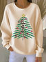 Women Christmas Crew Neck Printing Casual Spring/Fall Long Sleeve Sweatshirt