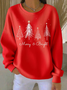 Women Christmas Crew Neck Printing Casual Spring/Fall Long Sleeve Sweatshirt