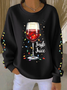 Women Christmas Crew Neck Printing Casual Spring/Fall Long Sleeve Sweatshirt