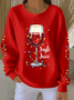 Women Christmas Crew Neck Printing Casual Spring/Fall Long Sleeve Sweatshirt