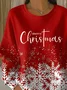 Women Christmas Crew Neck Printing Casual Spring/Fall Long Sleeve Sweatshirt