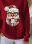 Women Santa Claus Crew Neck Printing Casual Spring/Fall Long Sleeve Sweatshirt