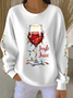 Women Christmas Crew Neck Printing Casual Spring/Fall Long Sleeve Sweatshirt