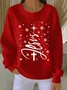 Women Christmas Crew Neck Printing Casual Spring/Fall Long Sleeve Sweatshirt