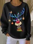 Women Christmas Crew Neck Printing Casual Spring/Fall Long Sleeve Sweatshirt