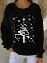 Women Christmas Crew Neck Printing Casual Spring/Fall Long Sleeve Sweatshirt