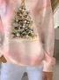 Women Christmas Crew Neck Printing Casual Spring/Fall Long Sleeve Sweatshirt