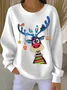 Women Christmas Crew Neck Printing Casual Spring/Fall Long Sleeve Sweatshirt