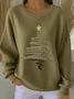Women Christmas Crew Neck Printing Casual Spring/Fall Long Sleeve Sweatshirt