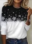 Women Christmas Long Sleeve Tee T-shirt Crew Neck Printing Casual Spring/Fall Graphic Tee Top