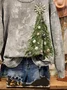 Women Christmas Crew Neck Printing Casual Spring/Fall Long Sleeve Sweatshirt