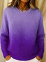 Women Gradient Pattern Spring/Fall Casual Raglan Sleeve Long Sleeve Crew Neck Sweater