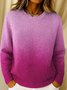 Women Gradient Pattern Spring/Fall Casual Raglan Sleeve Long Sleeve Crew Neck Sweater