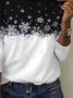 Women Christmas Long Sleeve Tee T-shirt Crew Neck Printing Casual Spring/Fall Graphic Tee Top