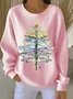 Women Christmas Crew Neck Printing Casual Spring/Fall Long Sleeve Sweatshirt