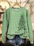 Women Christmas Crew Neck Printing Casual Spring/Fall Long Sleeve Sweatshirt