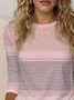 Women Striped Long Sleeve Tee T-shirt Crew Neck Printing Casual Spring/Fall Graphic Tee Top
