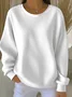Women Plain Crew Neck Printing Casual Spring/Fall Long Sleeve Sweatshirt