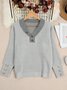 Women Plain Split Joint Winter Street Long Sleeve V Neck Sweater