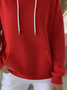 Women Plain Spring/Fall Printing Long Sleeve Casual Daily Hoodie