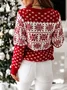 Women Plain Printing Winter Casual Long Sleeve Crew Neck Sweater
