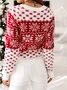 Women Plain Printing Winter Casual Long Sleeve Crew Neck Sweater