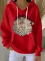 Women Santa Claus Spring/Fall Printing Long Sleeve Casual Daily Hoodie
