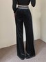 Women Color Block Long Elastic Waist Pants Casual Spring/Fall Trousers