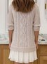 Women Geometric Long Sleeve Autumn Jacquard Dress Crew Neck Daily Sexy Mini Sweater A-Line Dress