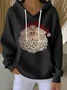 Women Santa Claus Spring/Fall Printing Long Sleeve Casual Daily Hoodie