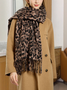 Winter Leopard Print Faux Cashmere Versatile Thick Shawl/scarf/neck Warmer