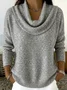 Women Abstract Printing Spring/Fall Casual Long Sleeve Cowl Neck Sweater