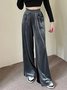 Women Color Block Long Elastic Waist Pants Casual Spring/Fall Trousers
