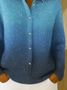 Women Ombre Printing Long Sleeve Shawl Collar Vintage Spring/Fall Cardigan Outerwear